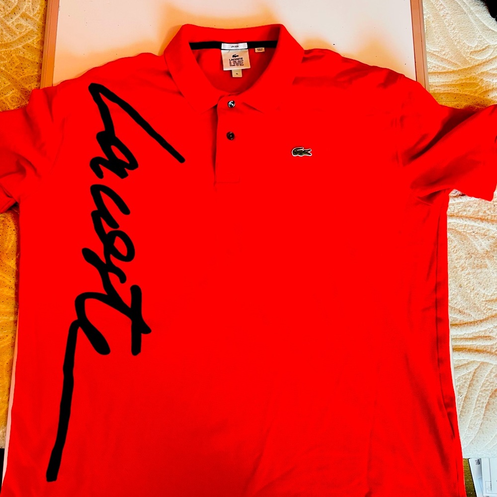 Mens Lacoste Polo Red Size XL